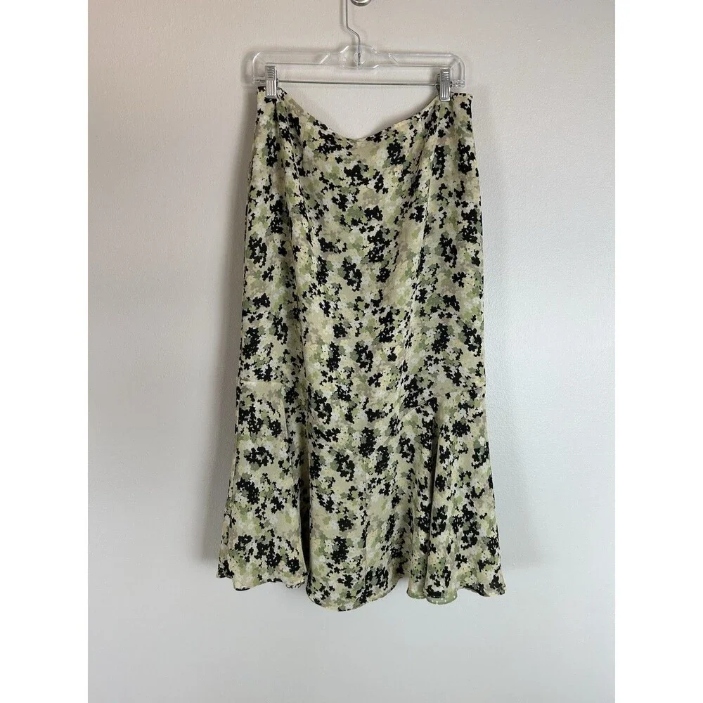 Emma James Maxi Skirt Green Floral Polka Dot Reversible 12 Fairy Flare Forrest